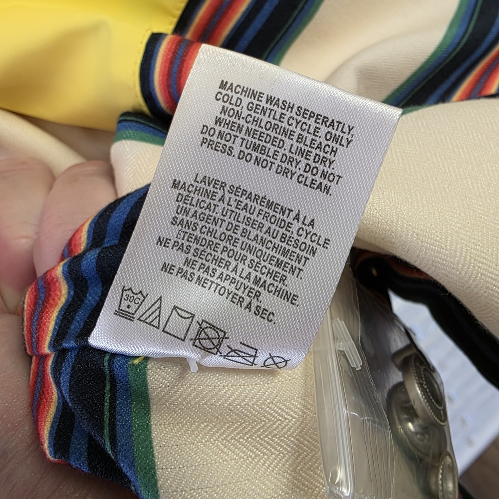 Pendleton Yellow Hooded Raincoat with Striped Lining - Picture 10 of 10